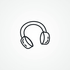 Headphones line icon. Headphones earphones line icon.