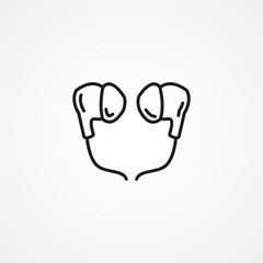 Earphones line icon. Earbuds line icon.