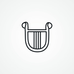 Harp line icon. Harp line icon.