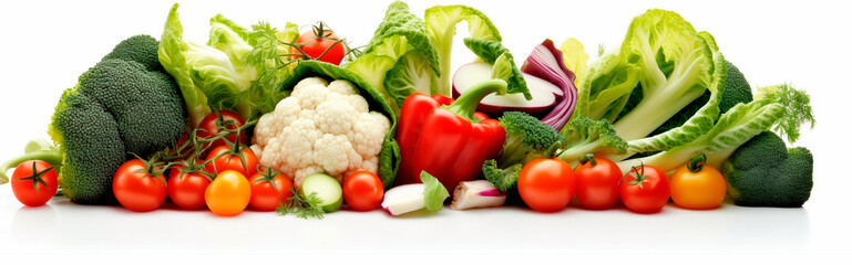 Different vegetables isolate on white background. Generative AI,