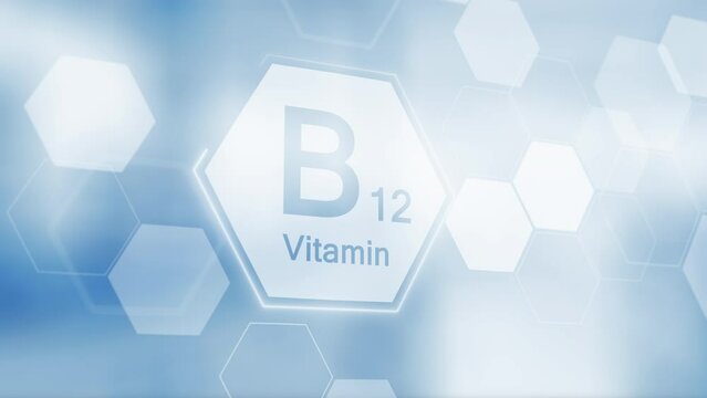 Symbol for the Vitamin B12. Clean abstract commercial background