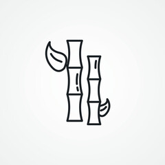 Bamboo line icon. bamboo branch line icon.