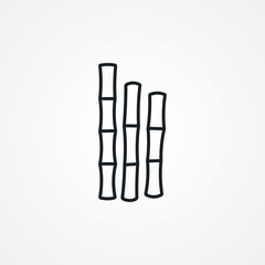 Bamboo line icon. bamboo branch line icon.