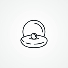 pearl in a shell line icon. pearl in a shell line icon.