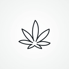 leaf of marijuana line icon. marijuana leaf line icon.