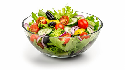 Vegetable salad isolate on white background. Generative AI,