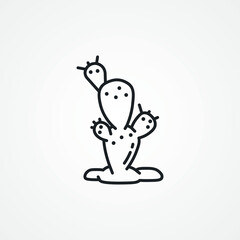 cactus line icon. cactus line icon.
