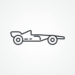 racing car line icon. Open wheel race car line icon