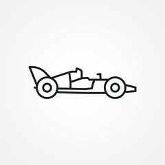 racing car line icon. Open wheel race car line icon