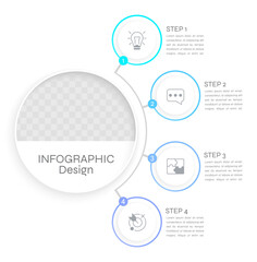 Communication infographic chart design template. Editable infochart with icons. Instructional graphics with 4 step sequence. Visual data presentation. Acumin, Myriad Variable Concept fonts used