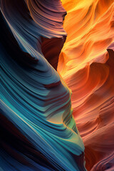 AI generated Canyon Colourful Art Poster and Graphic Design