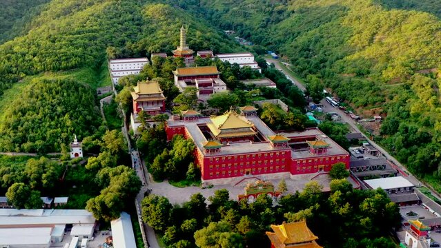 Aerial photography of Putuo Zongcheng Temple in Chengde City 