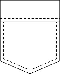 Patch pocket icon for clothing. Isolated line vector illustration.