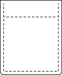 Patch pocket icon for clothing. Isolated line vector illustration.