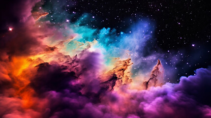 Naklejka na ściany i meble Space nebula, cosmic background