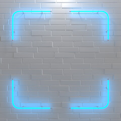 Neon frame background for placing texts, wall with neon lights