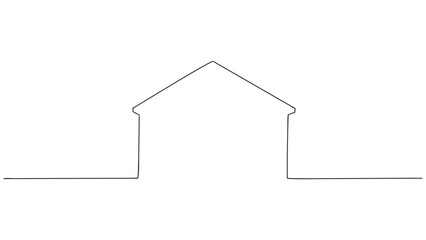 Continuous one line drawing of house. vector illustration.
