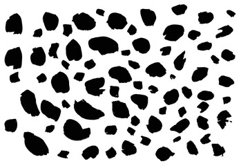 Hand-drawn background. Natural texture, black and white fashionable luxurious leopard print. Pattern for fabric design
