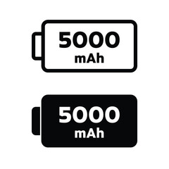 5000 mAh battery icon.