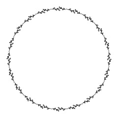 Fototapeta premium Flower frame border in minimal doodle style 