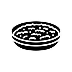 rice pudding bowl sweet food glyph icon vector. rice pudding bowl sweet food sign. isolated symbol illustration