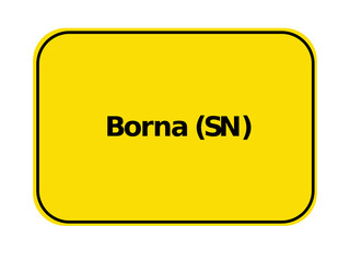 Ortseingangsschild - Borna SN