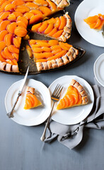 Apricot Tart. Vegan dessert. Generative AI