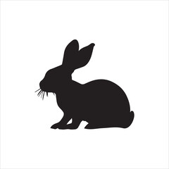 Fototapeta na wymiar A cute rabbit silhouette vector art.