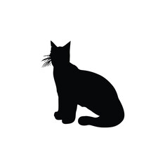 A cat silhouette vector art.
