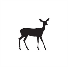 Fototapeta na wymiar A baby deer silhouette vector art..
