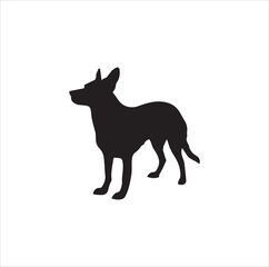 A healthy dog silhouette vector art..