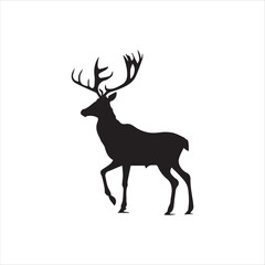 A deer silhouette vector art.