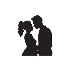 A nice couple silhouette vector art