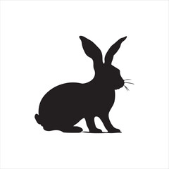 Fototapeta na wymiar A sitting rabbit silhouette vector art