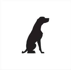 A sitting dog silhouette vector art