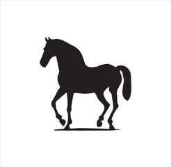  A running horse silhouette vector art.