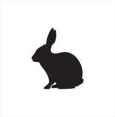 A rabbit silhouette vector art.