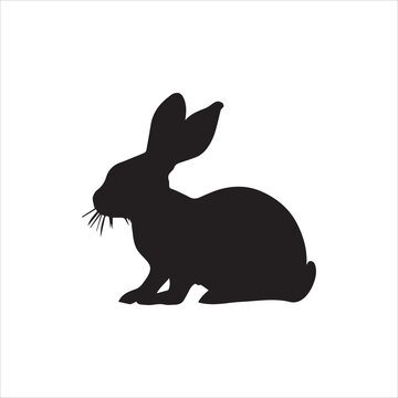A cute rabbit silhouette vector art.