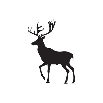 A deer silhouette vector art.