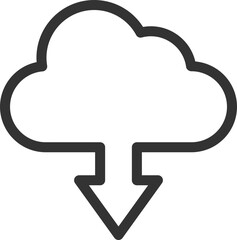 Technology icon vector cloud computing connection. Big data global server. Line design symbol.