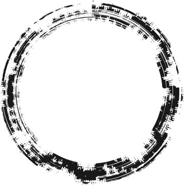 Abstract round grunge texture circles splattered dirty effect set design element