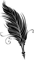 Silhouette feather pen