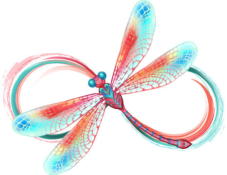 Infinity with red dragonfly