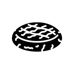 peanut butter cookies food snack glyph icon vector. peanut butter cookies food snack sign. isolated symbol illustration