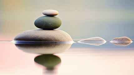 zen stones stacked as zen balance concept illustration (Generative AI)