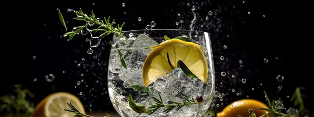 a fresh gin and tonic. Generative ai © VirgoStudio
