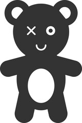 Teddy toy icon on white background. Line style vector illustration.