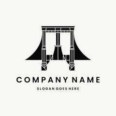 Bridge Logo vector design template black logo and white background