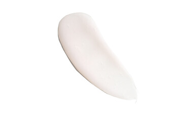 Skin care cream, face serum swatch smear on white background.