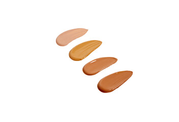 Makeup foundation strokes isolated on white background